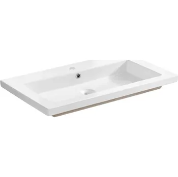 Zápustné keramické umyvadlo SPIRIT 100 cm, bílý lesk