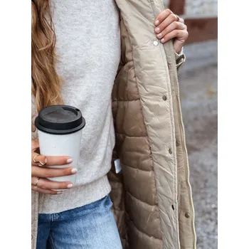 Dámská bunda Béžová dlouhá parka ISLA TY3211 Velikost: XL