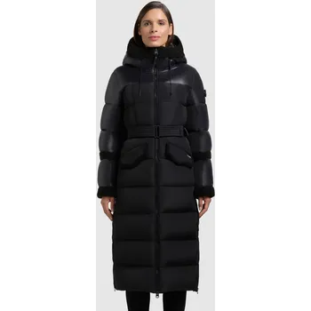 Khujo zimní prošívaný kabát s páskem Julita2 černý Velikost: S