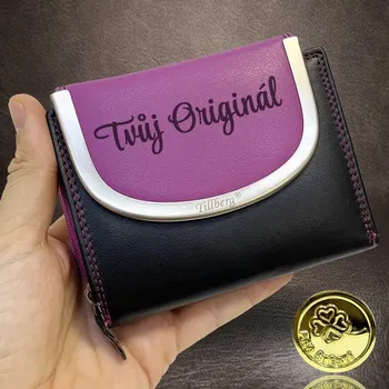 Dámská kožená peněženka TILLBERG s tvým vlastním monogramem Vyberte variantu: bez jakékoliv úpravy + Akce - zlatá mince Pro štěstí ZDARMA