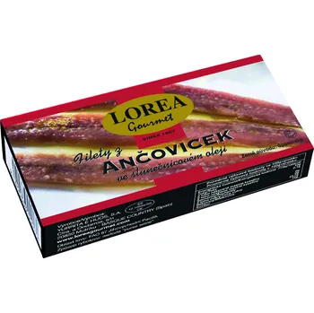 paštika a pomazánka CZ distribuce LOREA Ančovičky v rostlinném oleji 45 g