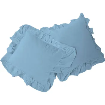 Povlak na polštářek DEKORAČNÍ POVLAK NA POLŠTÁŘ STONEWASHED SADA 2 KS 40X40 CM SVĚTLEMODRÁ