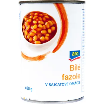 paštika a pomazánka CZ distribuce aro Fazole bílé v rajčatové omáčce 400 g