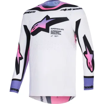 Moto dres Motokrosový dres Alpinestars Supertech Pro AFD Vista bílo-fialovo-černý L