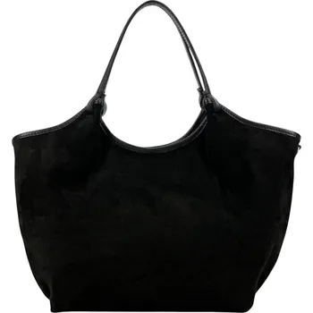 Kabelka Velká kabelka z broušené kůže 691-C Itálie barva: černá