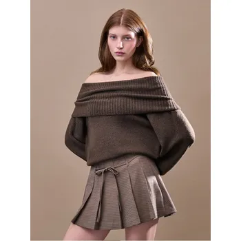 Dámský svetr Volný svetr - S - House - pískově hnědá - 162GH-98M