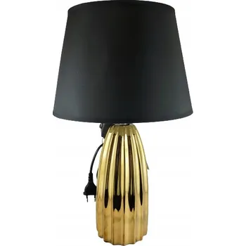 Lampička KERAMICKÁ LAMPA ZLATÁ S VRUBOVÁNÍM GLAMOUR 47 CM