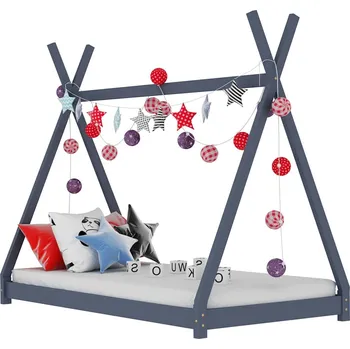 Dětská ohrádka zahrada-XL Rám dětské postele šedý masivní borové dřevo 90 x 200 cm 283363