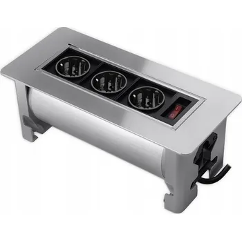 Elektrická zásuvka Otočná zásuvka do desky stolu Spacetronik SPS-O33S V2