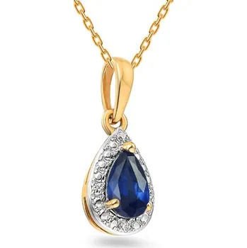 Přívěsek Přívěsek se safírem a brilianty 0,010 ct IZBR583ZP + dárkové balení LUXUS zdarma