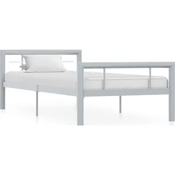 Postel zahrada-XL Rám postele šedobílý kov 90 x 200 cm 284556