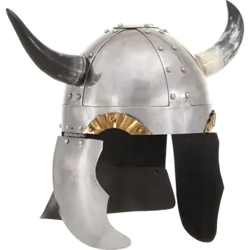 Helma na motorku zahrada-XL Fantasy vikingská přilba pro LARPy stříbrná ocel 286205