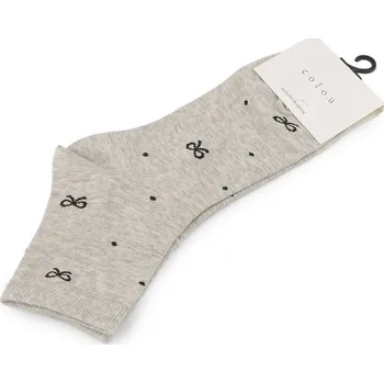 Dámské ponožky Dámské / dívčí bavlněné ponožky, barva 8 šedá světlá mašle