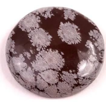 Přírodní kámen Kabošon Vločkový Obsidián č.6619 (25x6mm)