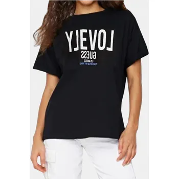 Dámské tričko Dámské černé triko Guess - Velikost XL, Barva Černá M56448 W01I95