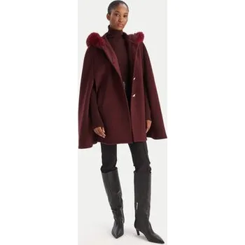 Dámský kabát YES LONDON Vlněný kabát CD1223ECO Bordó Regular Fit 40