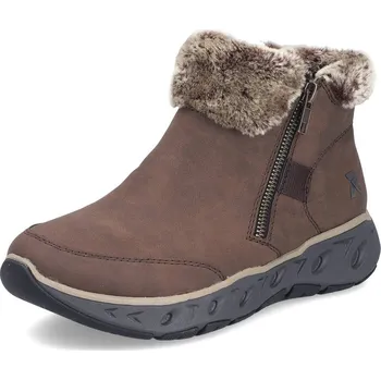 Dámská zimní obuv DÁMSKÉ KOTNÍKOVÉ BOTY RIEKER M6560-25 HNĚDÁ Barva: HNĚDÁ, Velikost: 39