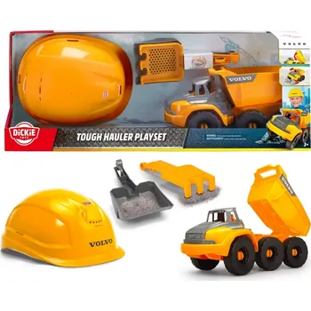 Dětské zboží stavebnice vyklápěcí náklaďák volvo s přilbou