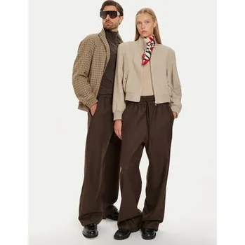 Dámské kalhoty AMI Paris Kalhoty z materiálu UTR212.WV0018 Hnědá Relaxed Fit M