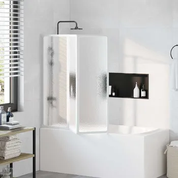 Vanová zástěna vidaXL Vanová zástěna 141 x 132 cm 3 skládací panely