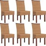 zahrada-XL Jídelní židle 6 ks hnědé přírodní ratan 274203