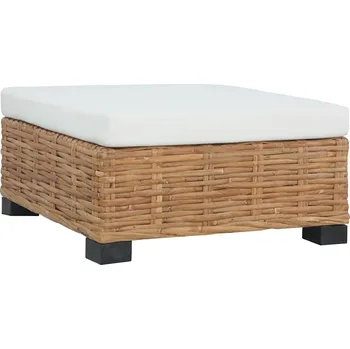 Zahradní pohovka zahrada-XL Podnožka s poduškou přírodní ratan 286281