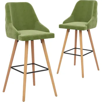 Barová židle zahrada-XL Barové židle 2 ks světle zelené samet 289466