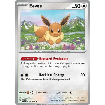 Sběratelská karetní hra Eevee 074/131 - Prismatic Evolutions Typ karty: Reverse Holo