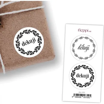 samolepka Fleppi Dárkové samolepky Děkuji | 2ks