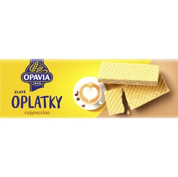 Cukrovinka Výhodná cena OPAVIA Zlaté oplatky Cappuccino 146 g