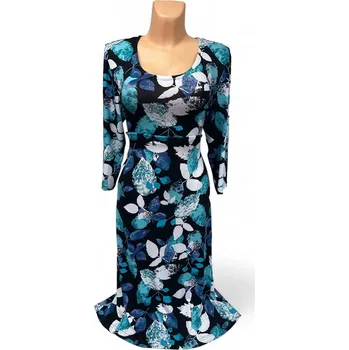 Dámské šaty Šaty KLOTARA, Barva Tyrkysová, Velikost XL48, Materiál 96% Viskoza 4% Lycra