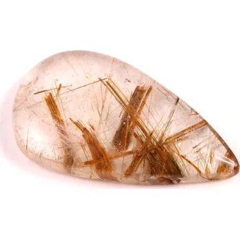 Přírodní kámen Kabošon Zelený Rutil č.6581 (35x20x6mm)