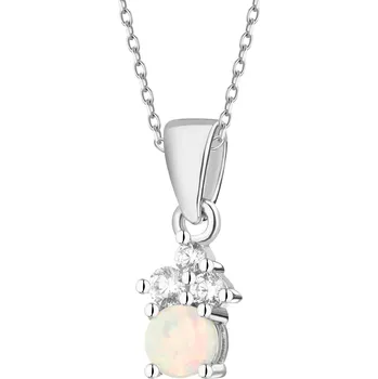 Přívěsek Stříbrný přívěsek se syntetickým opálem a zirkony - AP541-2686