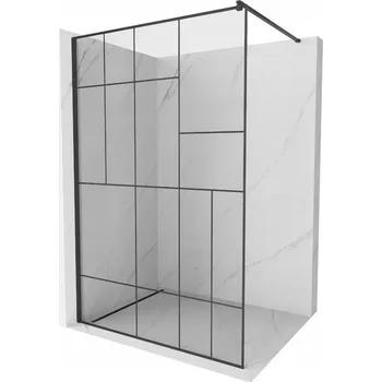 Mexen Kioto sprchová stěna Walk-in 100 x 200 cm, černý vzor 8 mm, černá - 800-100-101-70-78 Sprchové stěny