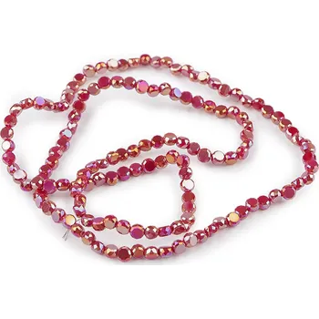 Korálek Skleněné korálky broušené 4 mm ploché, na drátku