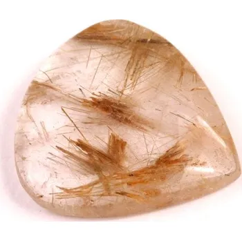 Přírodní kámen Kabošon Zelený Rutil č.6587 (26x25x6mm)