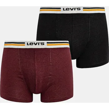 Pánské spodní prádlo Boxerky Levi's 2-pack 37149.1222 burgundské 83A, vel. XL