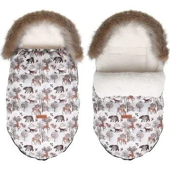 Fusak Dětský fusak do kočárku BABYMAM Premium - Zimní les/beránek ecru