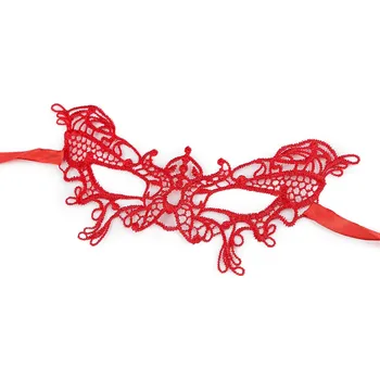 Karnevalová maska Karnevalová maska - škraboška krajková, malé, 3 červená