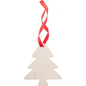 Vánoční ozdoba Vánoční Ozdoba WoXmas, Stromek - Přírodní / Červená