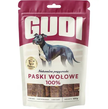 Pamlsek pro psa GUDI Pásky z Hovězího Masa 100g Přírodní psí pamlsek Pochoutky 100% Maso