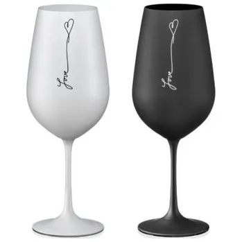 Sklenice Sklen. 550ml, 2ks, LOVE, černý Crystalex, 40729/550/S1785, DB