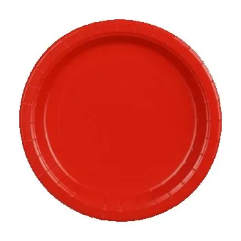 Party nádobí Papírové talíře červené 18 cm – 6 ks