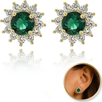 Náušnice Flamenco Mystique Náušnice z nerezové oceli pozlacené 14k zlatem s kubickou zirkonií KST3415