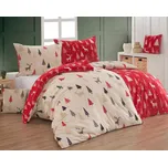 Povlečení Matějovský PATTI, stromečky červeno-béžové, flanel premium, 140x200cm + 70x90cm