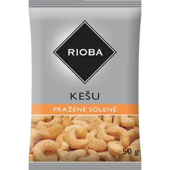 Slaná pochutina CZ distribuce RIOBA Kešu pražené solené 50 g