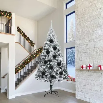 Vánoční dekorace vidaXL Sada vánočních ozdob 4 pcs Černá Plast