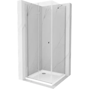 Mexen Lima sklopná sprchová kabina 80 x 100 cm, transparentní, chrom + vanička Flat - 856-080-100-01-00-4010 Sprchové kouty s vaničkou
