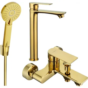 Vodovodní baterie Mexen Royo R40 sada vanová, zlatá - 72213R40-50 Bateriové soupravy