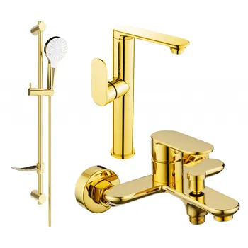 Vodovodní baterie Mexen Milo DF05 sada vanova, zlatá - 713153DF05-50 Bateriové soupravy